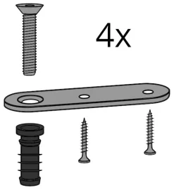Befestigungslasche für Eiermann 3 Tischbock - 4er Set
