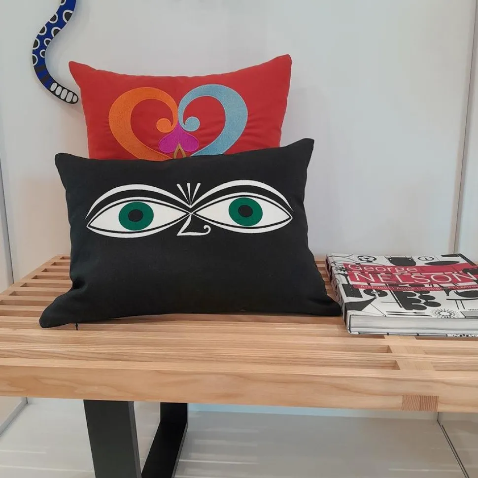 Graphic Print Pillows, Snake, ultramarin