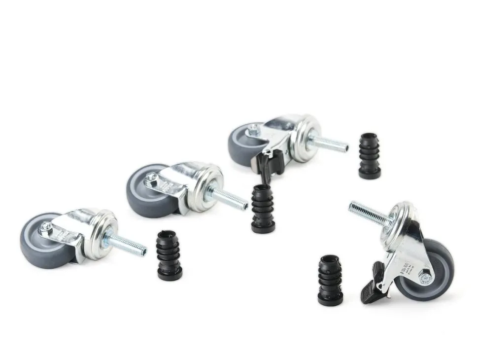 Industrierollen für Eiermann Tischgestelle (4er Set)