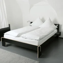 Siebenschläfer, 90 x 200 cm, Ohne Kopfteil, Schwarz, Mit Roll-Lattenrost