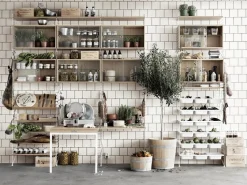 String System Hängeschrank mit Vitrinenschiebetüren