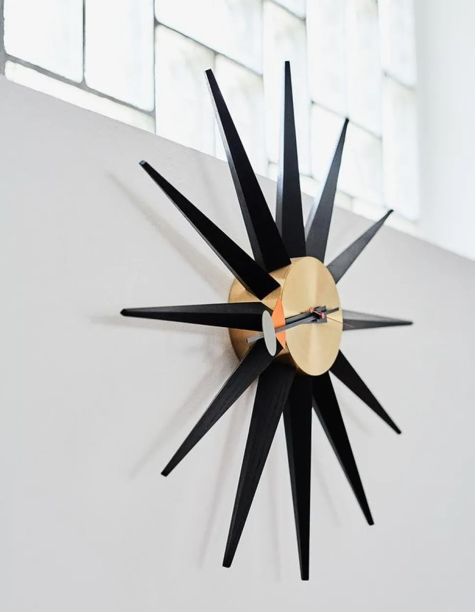 Sunburst Clock Black