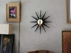 Sunburst Clock Black