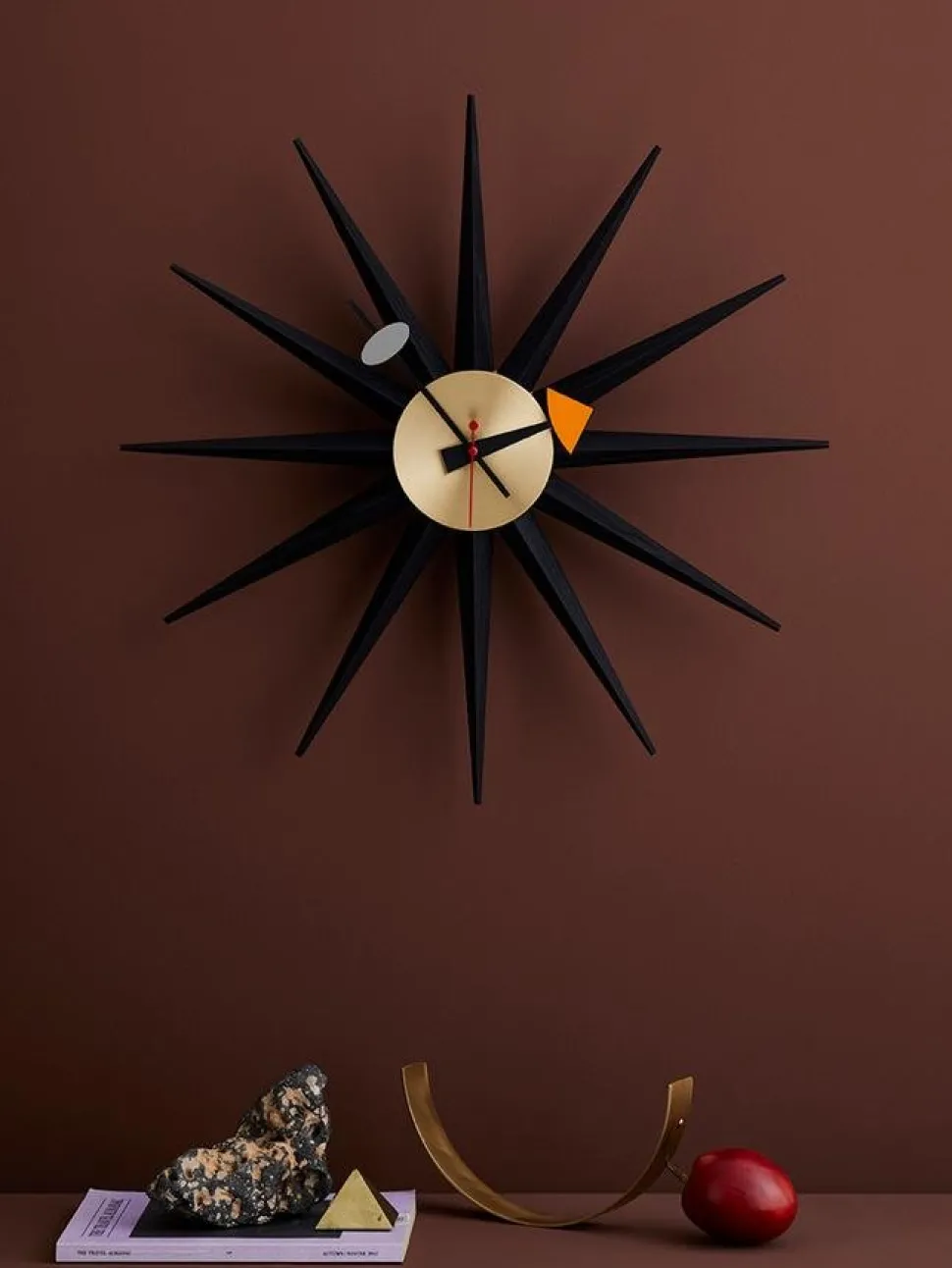 Sunburst Clock Black