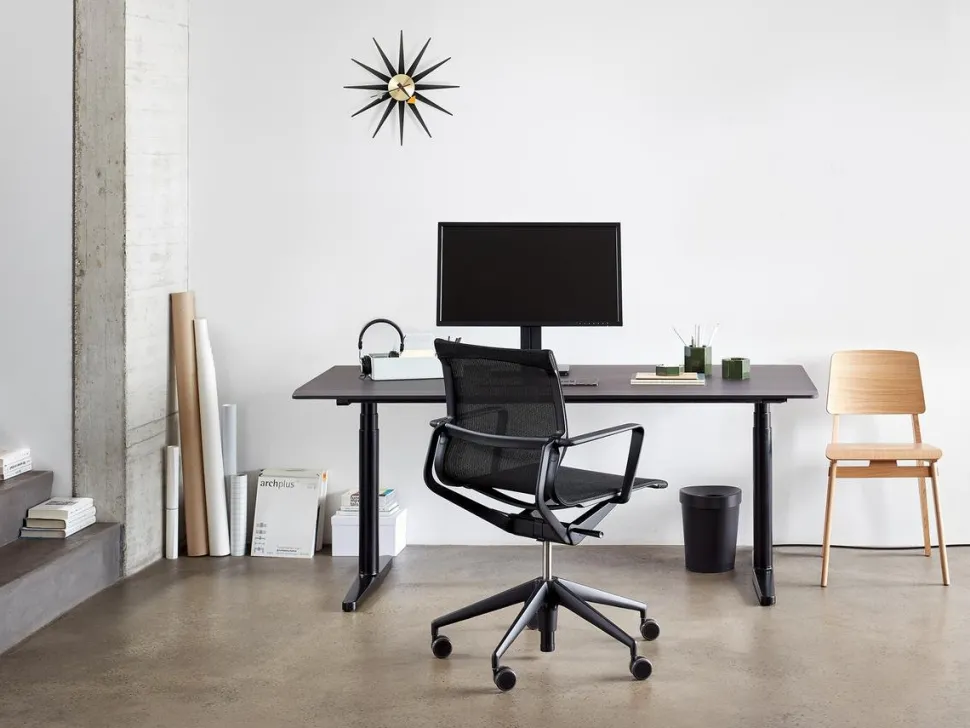 Sunburst Clock Black