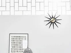 Sunburst Clock Black