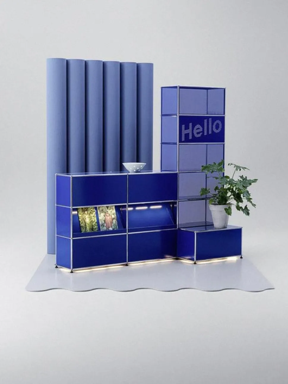 USM Haller Highboard L mit Schrägtablaren